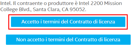  Intel INF update - Accetta i termini del contratto