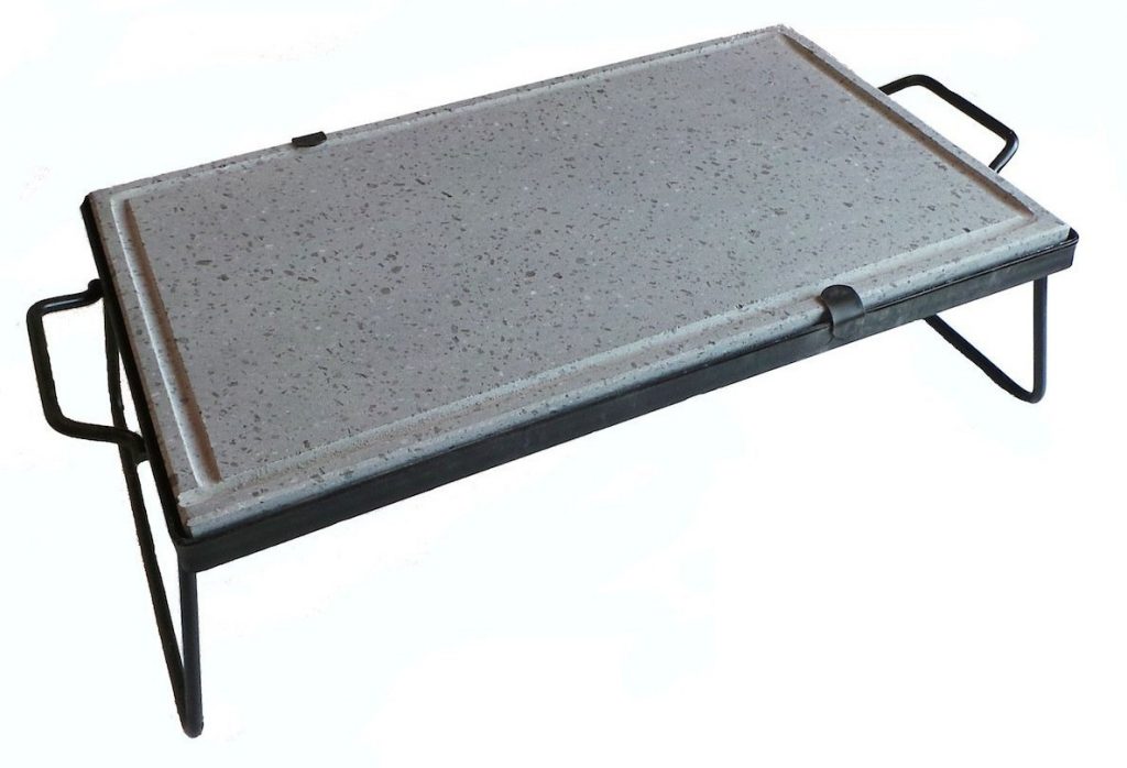 Piastra Ollare In Pietra Lavica Per Barbecue, Pizza, Camino E BBQ, 50x40x3cm, Refrattaria Italiana